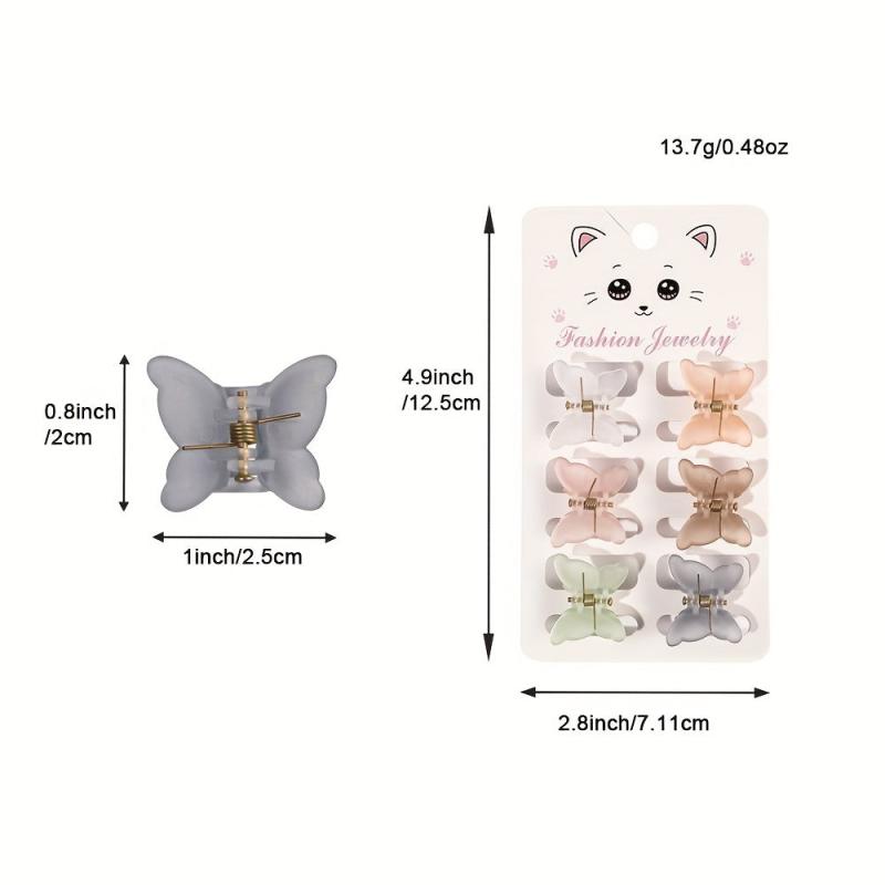 6pcs Small Butterfly Hair Claw Mini Insect Hair Claw Accessory for Women