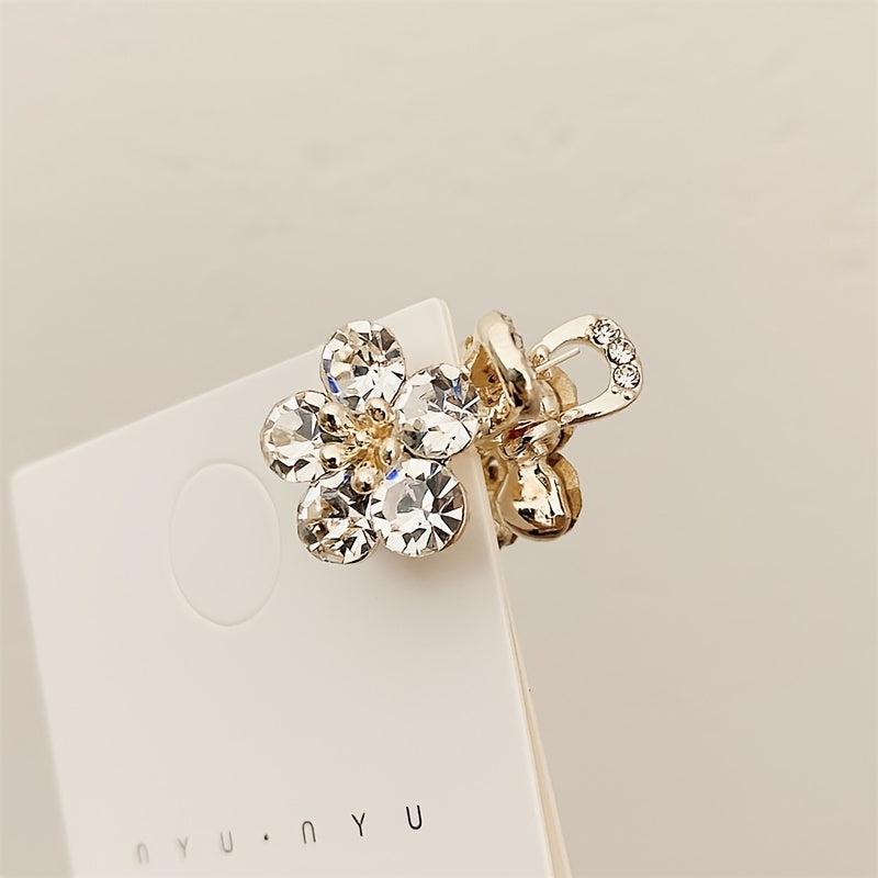 Crystal Flower Mini Hair Claw Clip Vintage Hairclip Hair Accessories