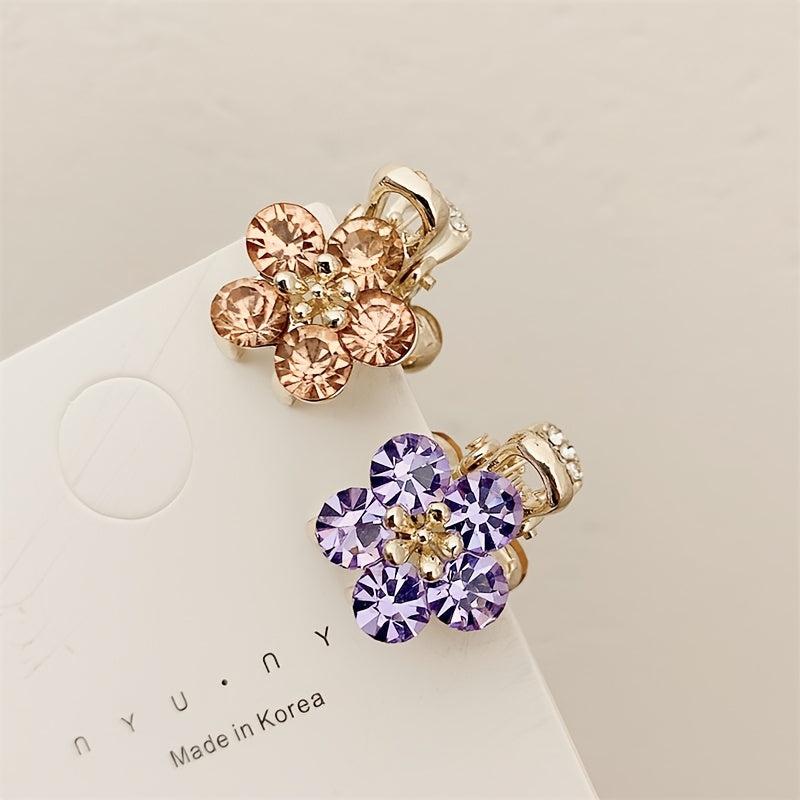Crystal Flower Mini Hair Claw Clip Vintage Hairclip Hair Accessories