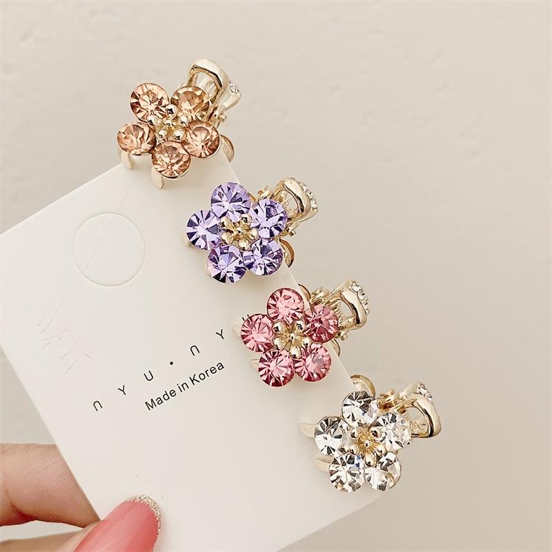 Crystal Flower Mini Hair Claw Clip Vintage Hairclip Hair Accessories