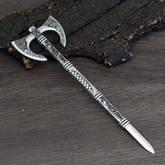 Viking Celtic Hair Clip Silvery Ax Hairpin Witch Sword Hair Stick Amulet