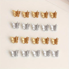 Butterfly Hair Clips Mini Hairclip For 90s Party Metallic Small Hair Claw