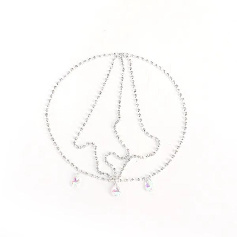 Boho Rhinestone Head Chain Bride Hair Jewelry