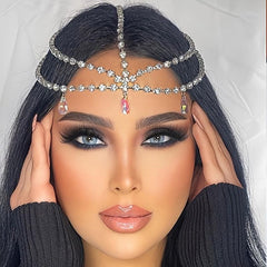 Boho Rhinestone Head Chain Bride Hair Jewelry