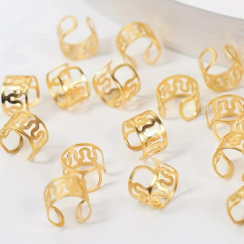 100PCS Viking Hair Beads Coil Rings Clips Metal Cuffs Loc Hair Jewelry