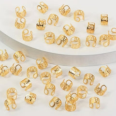 100PCS Viking Hair Beads Coil Rings Clips Metal Cuffs Loc Hair Jewelry