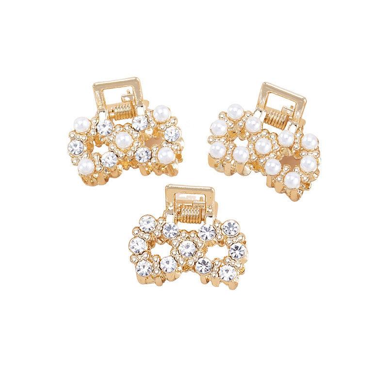 Sweet Mini Metal Claw Clip With Pearl Barrettes Hairpins Hair Accessories
