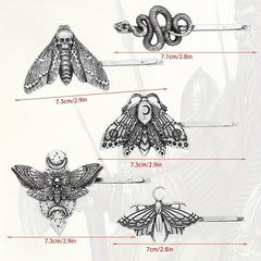 Viking Style Hairpin Snake Butterfly Gothic Skull Hair Accessory