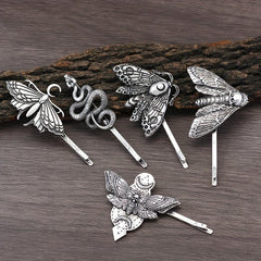Viking Style Hairpin Snake Butterfly Gothic Skull Hair Accessory