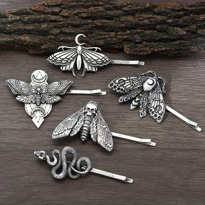 Viking Style Hairpin Snake Butterfly Gothic Skull Hair Accessory