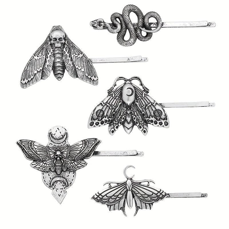 Viking Style Hairpin Snake Butterfly Gothic Skull Hair Accessory