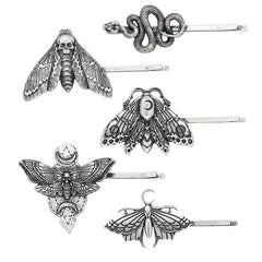Viking Style Hairpin Snake Butterfly Gothic Skull Hair Accessory