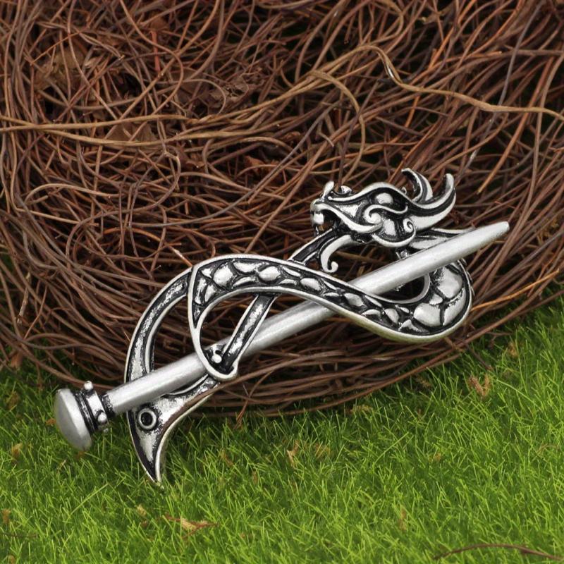 Viking Celtic Barrette Hairpin Silvery Hair Accessories Women's Irish Hair