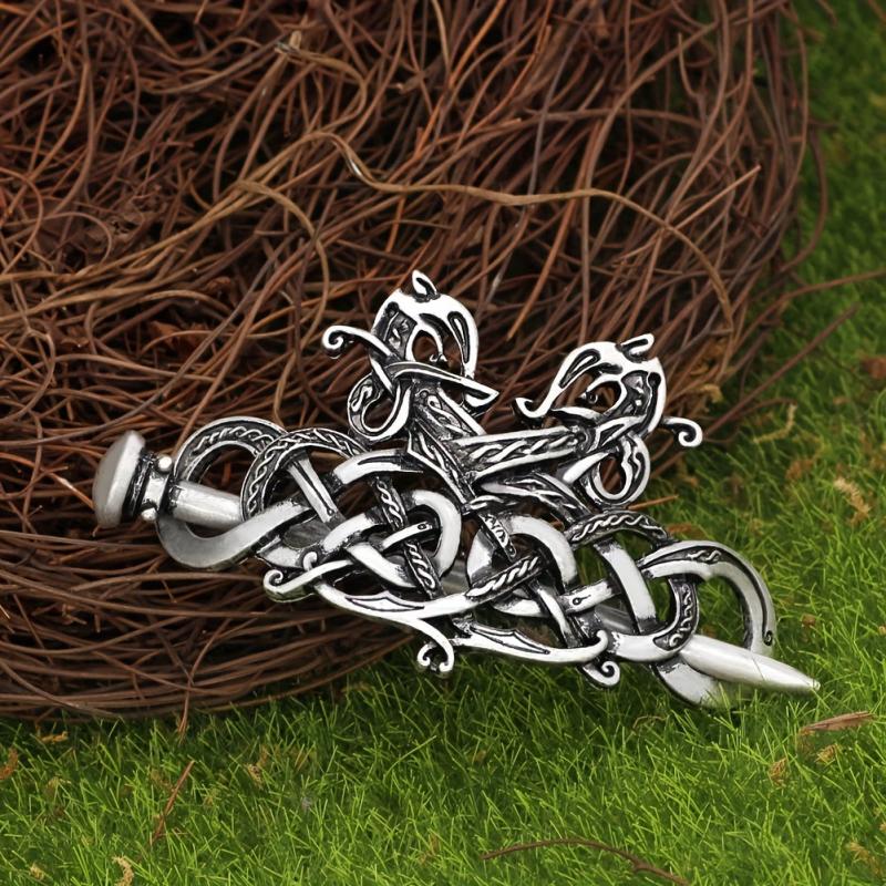 Viking Celtic Barrette Hairpin Silvery Hair Accessories Women's Irish Hair