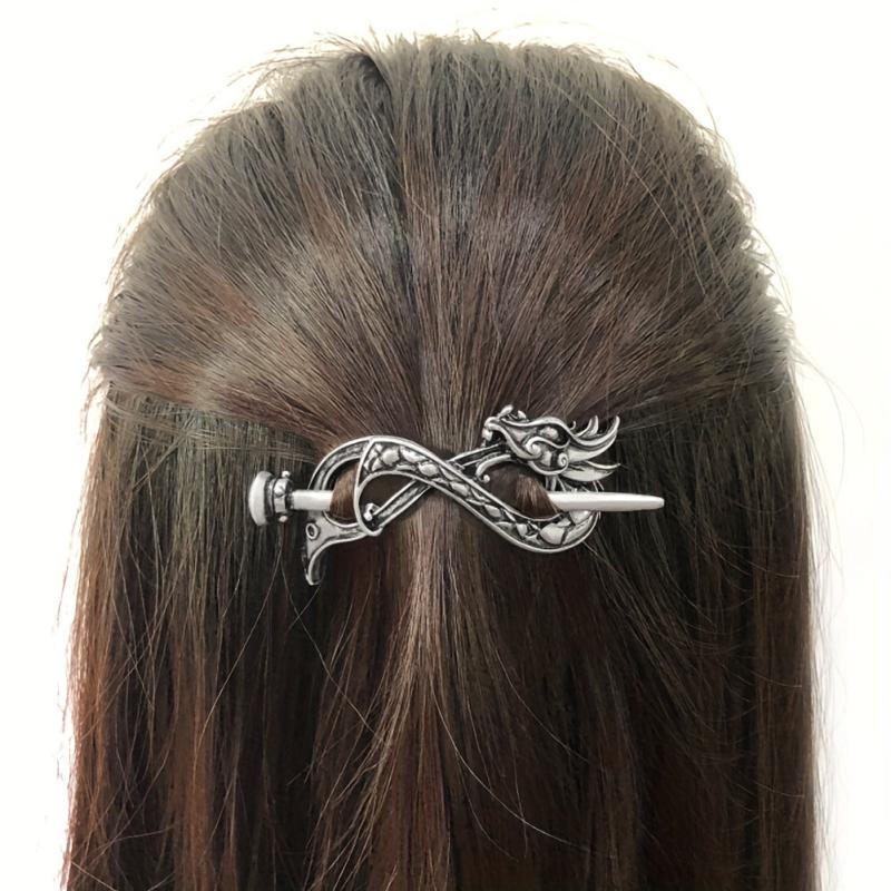 Viking Celtic Barrette Hairpin Silvery Hair Accessories Women's Irish Hair
