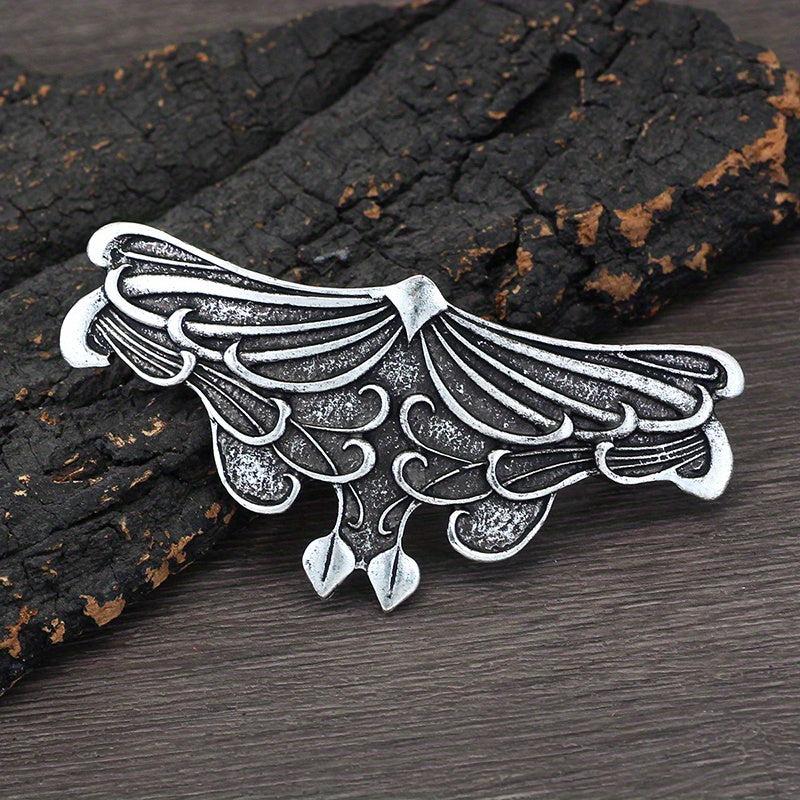 Vintage Silvery Hair Clip Viking Style Barrette Back Head Hair Clip