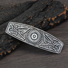 Vintage Silvery Hair Clip Viking Style Barrette Back Head Hair Clip