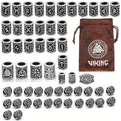 55pcs Viking Runes Hair Beads DIY Braided Hair Accessories