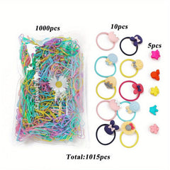 1221 Pcs Hair Accessories Set - Colorful Hair Accessories with Candy Bow
