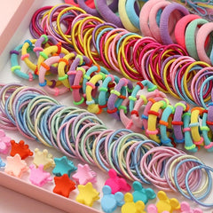 1221 Pcs Hair Accessories Set - Colorful Hair Accessories with Candy Bow