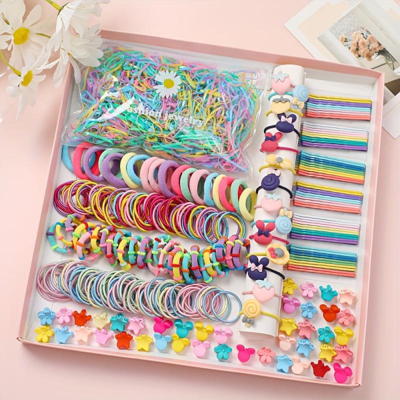 1221 Pcs Hair Accessories Set - Colorful Hair Accessories with Candy Bow