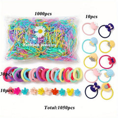 1221 Pcs Hair Accessories Set - Colorful Hair Accessories with Candy Bow
