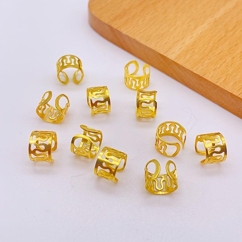 10pcs Viking Hair Beads Spiral Coils Dreadlock Braids Rings Clips