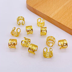 10pcs Viking Hair Beads Spiral Coils Dreadlock Braids Rings Clips