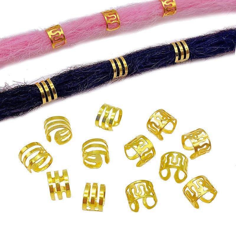 10pcs Viking Hair Beads Spiral Coils Dreadlock Braids Rings Clips