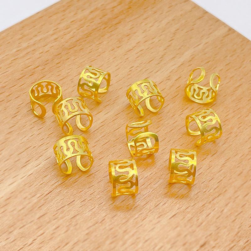 10pcs Viking Hair Beads Spiral Coils Dreadlock Braids Rings Clips