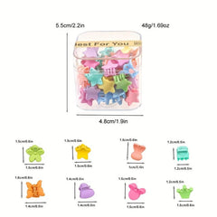 40pcs Solid Hair Claw Grip Mini Banana Clip Resin Hair Styling Accessory