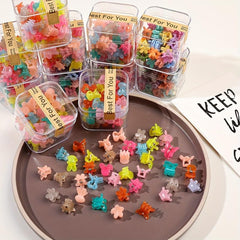 40pcs Solid Hair Claw Grip Mini Banana Clip Resin Hair Styling Accessory