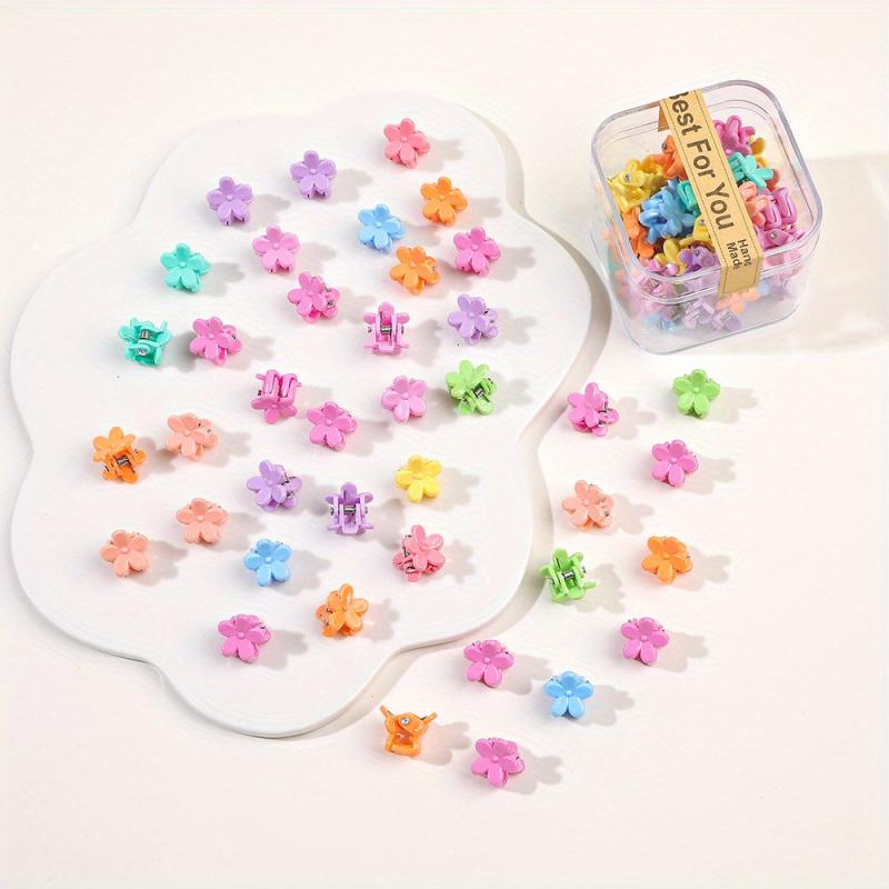 40pcs Solid Hair Claw Grip Mini Banana Clip Resin Hair Styling Accessory