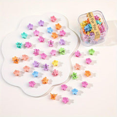 40pcs Solid Hair Claw Grip Mini Banana Clip Resin Hair Styling Accessory
