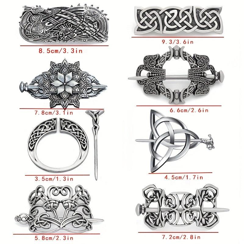 Viking Celtic Style Barrette Hair Pin Silver Irish Knot Jewelry Barrette