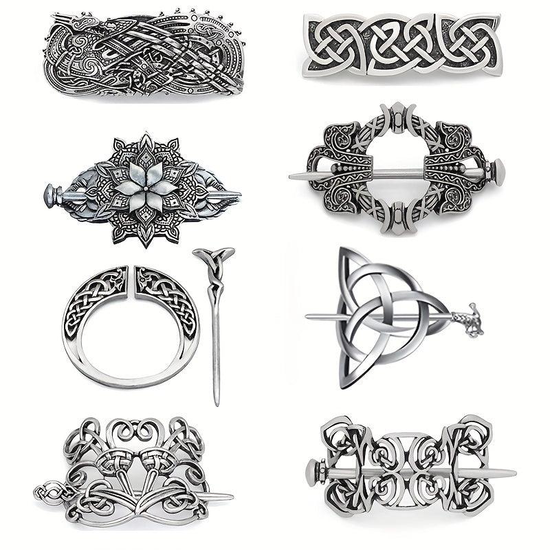 Viking Celtic Style Barrette Hair Pin Silver Irish Knot Jewelry Barrette