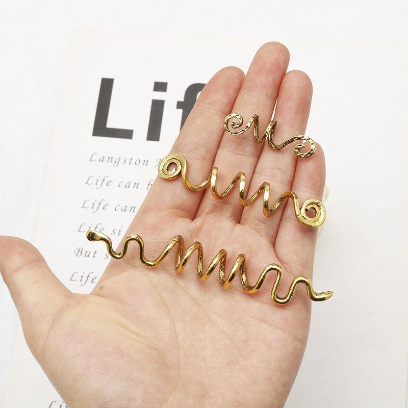 Hair Jewelry Rings Silvery And Golden Adjustable Metal Hair Clips