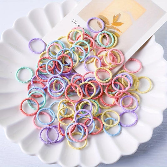 100pcs Baby Girls Mini Hair Tie Candy Hair Ring Hair Rope Toddler Girls Hair Acc