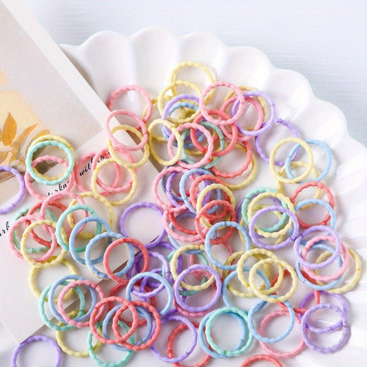 100pcs Baby Girls Mini Hair Tie Candy Hair Ring Hair Rope Toddler Girls Hair Acc