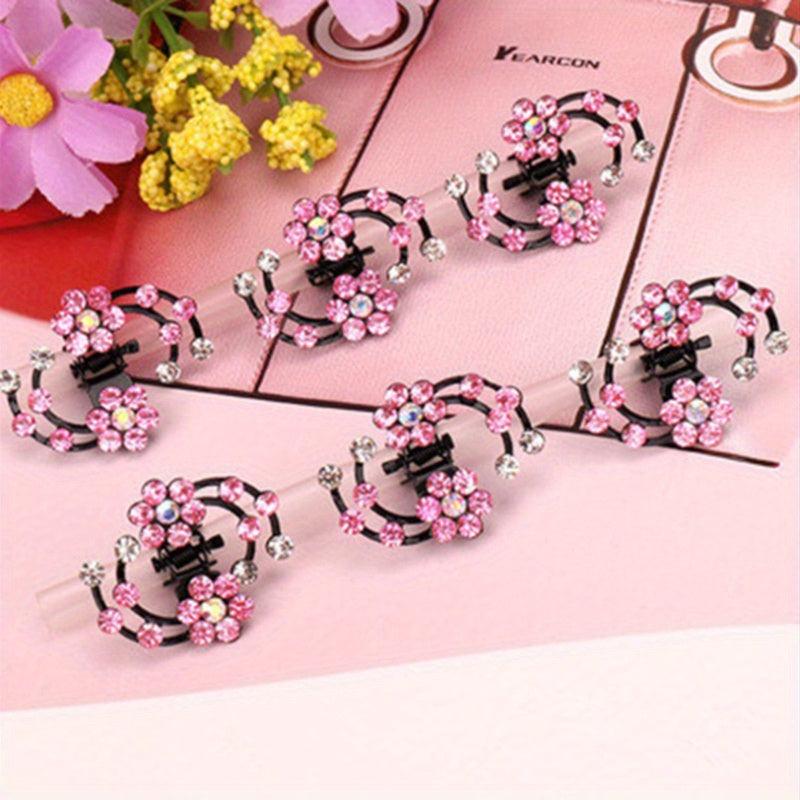 6pcs Mini Rhinestone Crystal Bridal Hair Clip Women Flower Girl Hair Accessories