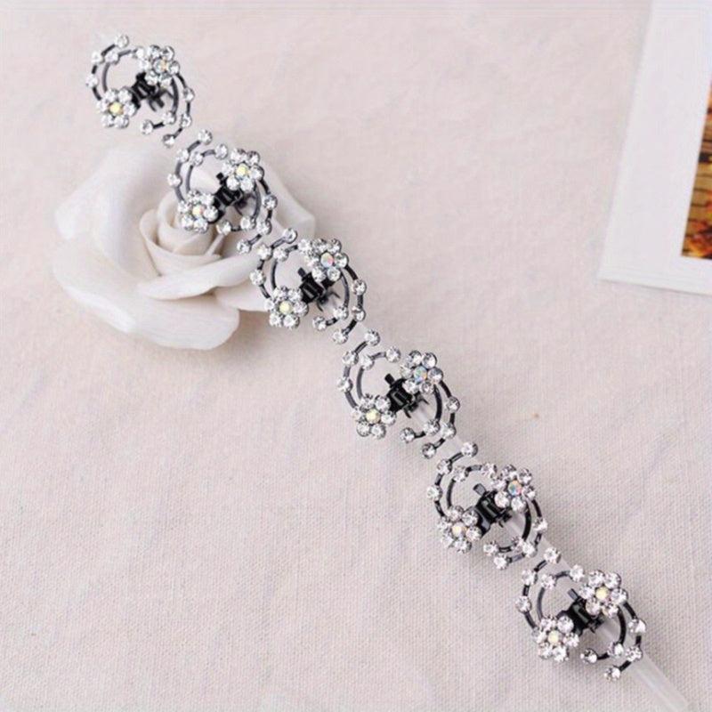 6pcs Mini Rhinestone Crystal Bridal Hair Clip Women Flower Girl Hair Accessories