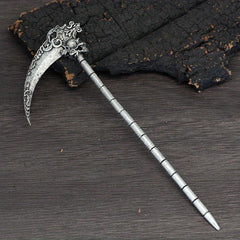Witch Reaper Skull Hairpin Moon Sword Hair Stick Vintage Snake Sword Hair Clip