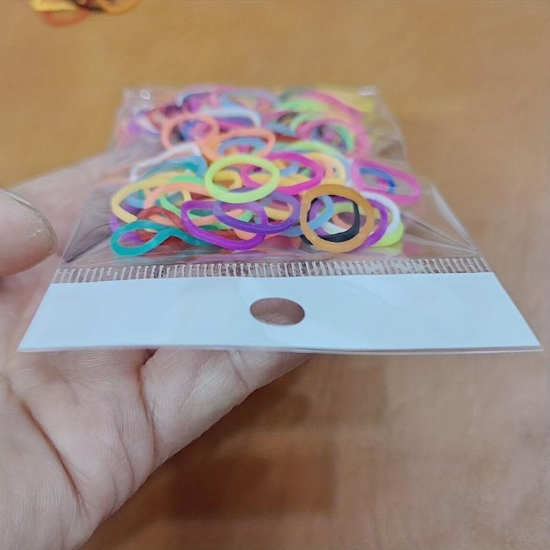 100pcs Mixed Mini Rubber Band Hair Rope Headwear Accessories