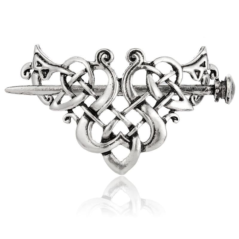 Viking Celtic Crown HairPins Clip Hair Accessories Barrettes Silvery