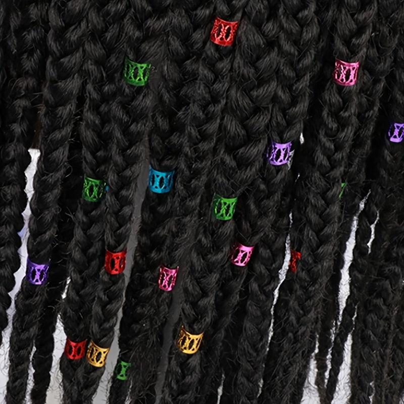 100pcs Colorful Adjustable Hair Clips for Braiding Dreadlock Rings