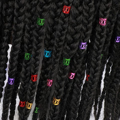 100pcs Colorful Adjustable Hair Clips for Braiding Dreadlock Rings
