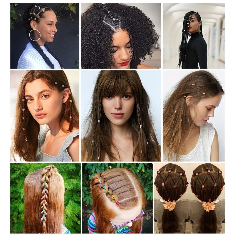 100pcs Colorful Adjustable Hair Clips for Braiding Dreadlock Rings