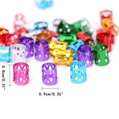 100pcs Colorful Adjustable Hair Clips for Braiding Dreadlock Rings