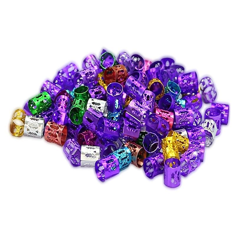 100pcs Colorful Adjustable Hair Clips for Braiding Dreadlock Rings