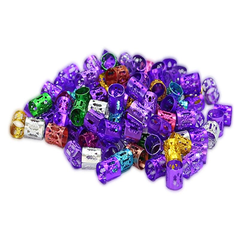 100pcs Colorful Adjustable Hair Clips for Braiding Dreadlock Rings
